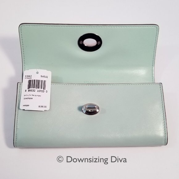COACH Slim Envelope Wallet - Seaglass - Picture 4 of 6